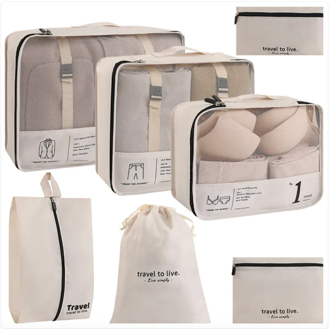 The Quartermaster — 7-Piece Luggage Organizer Set