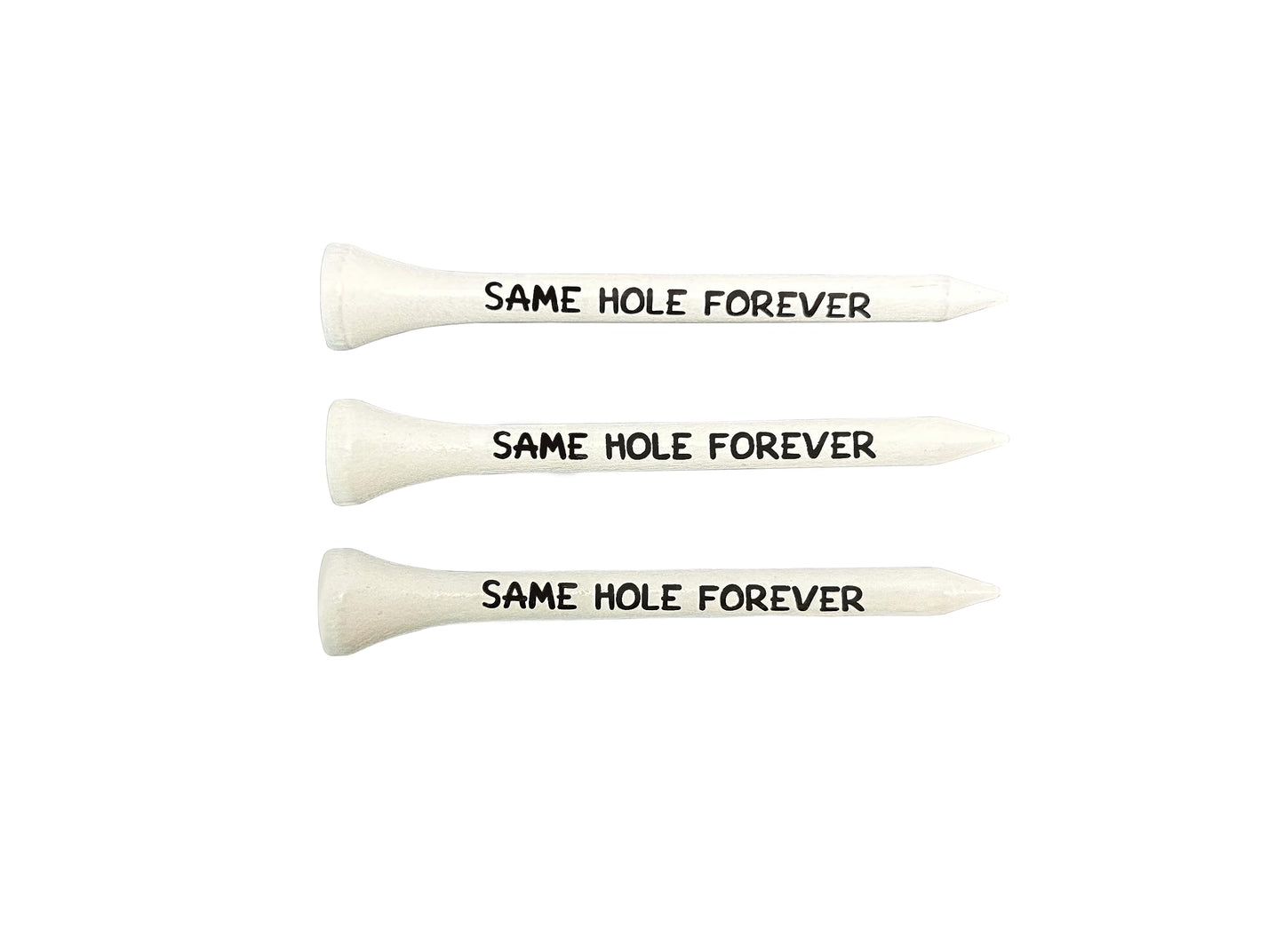 "Same Hole Forever" Bachelor Party Golf Tees — 35 Pack