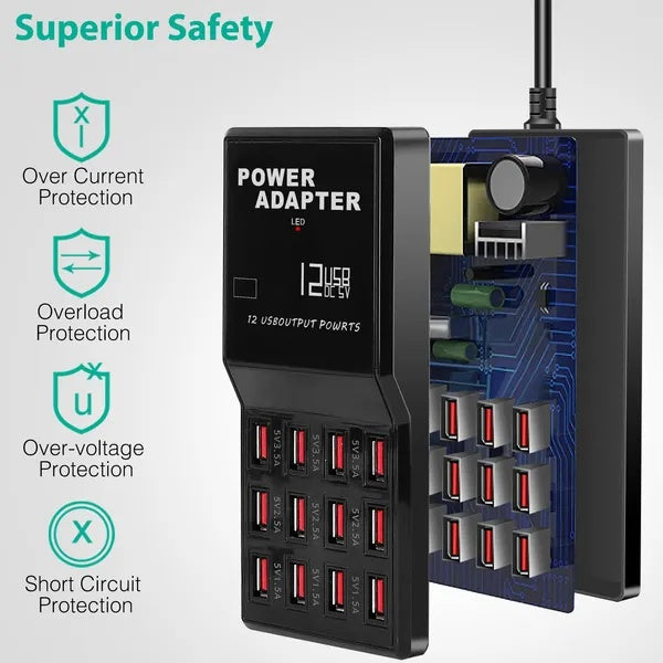 The Power Broker — 12-Port Charging Hub