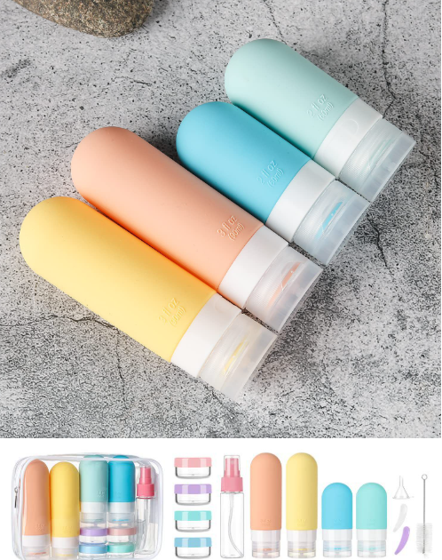 The Carry-On Decant Kit — 16-Piece Silicone Bottle Set