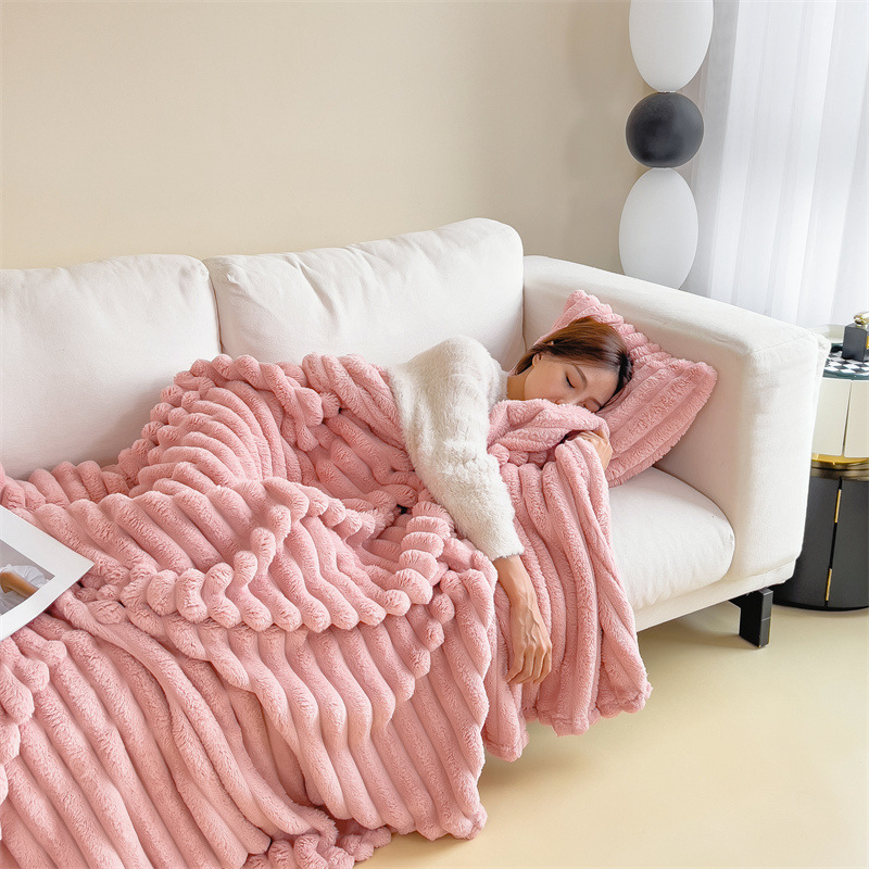The Cozy Wrap — Ribbed Fleece Throw