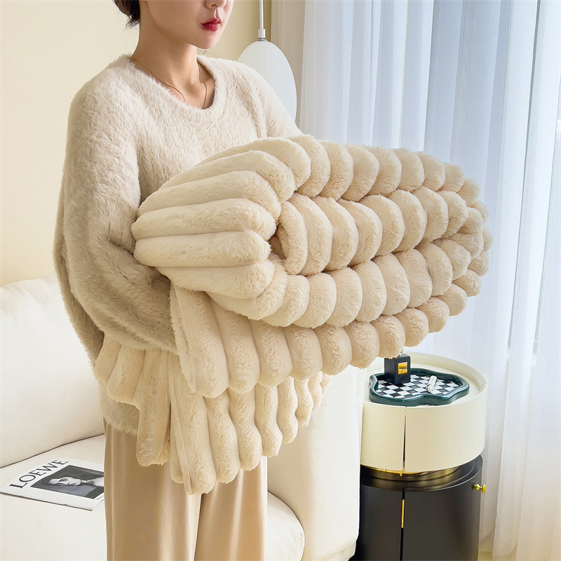 The Cozy Wrap — Ribbed Fleece Throw