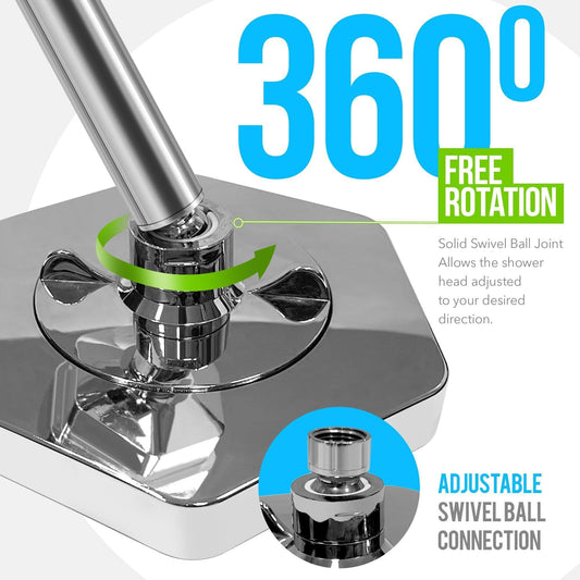 Luxury Filtered Shower Head – High Pressure Rainfall with Vitamin C Filter