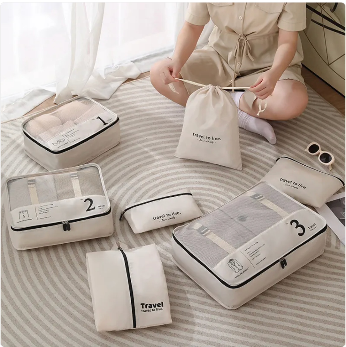 The Quartermaster — 7-Piece Luggage Organizer Set