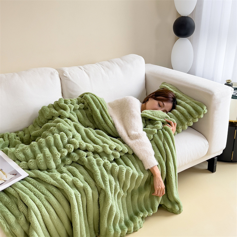 The Cozy Wrap — Ribbed Fleece Throw