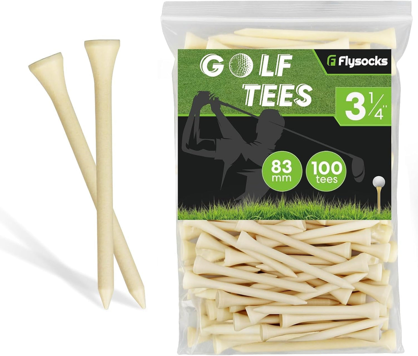 Bamboo Golf Tees — 100 Pack, 7× Stronger Than Wood
