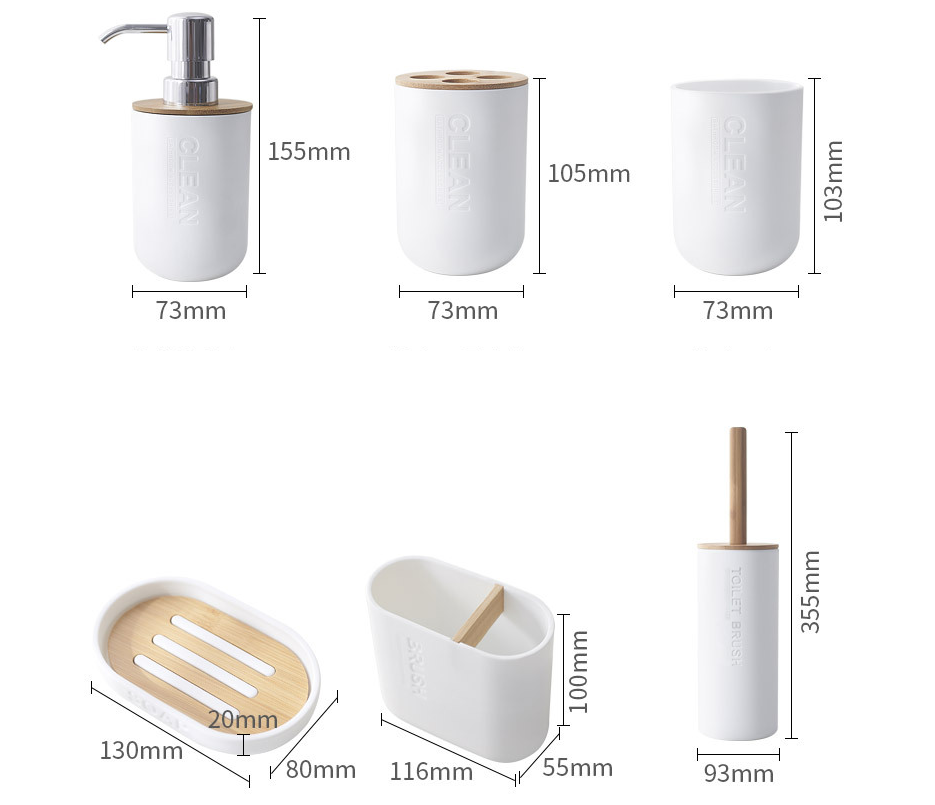 The Bath Set — Nordic Bamboo Accessories (6pc)