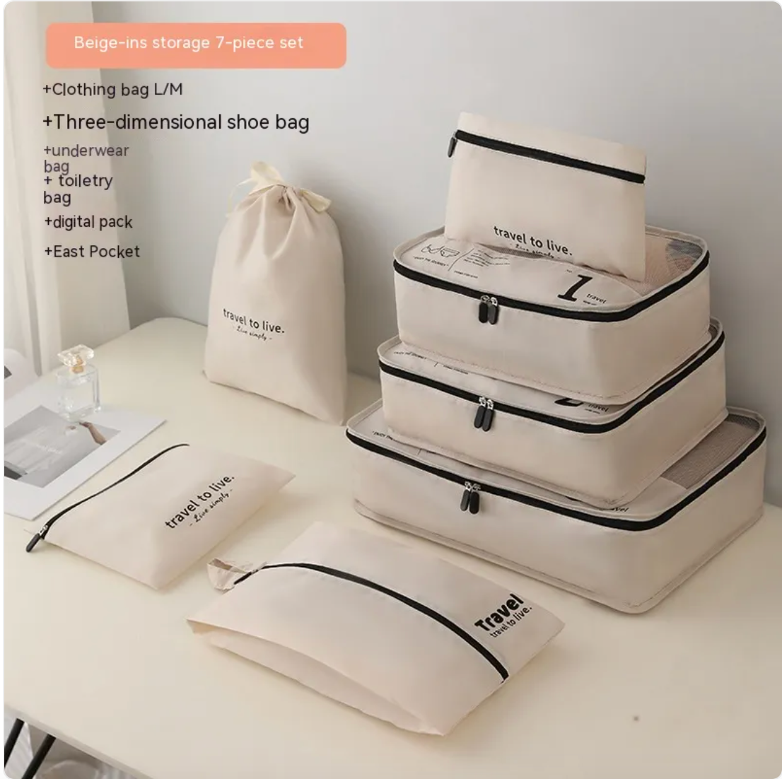 The Quartermaster — 7-Piece Luggage Organizer Set