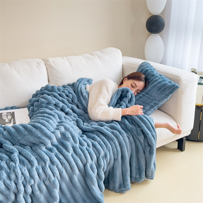The Cozy Wrap — Ribbed Fleece Throw