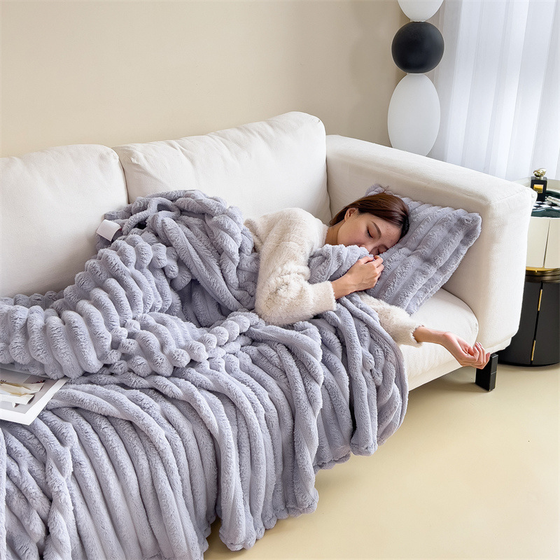 The Cozy Wrap — Ribbed Fleece Throw