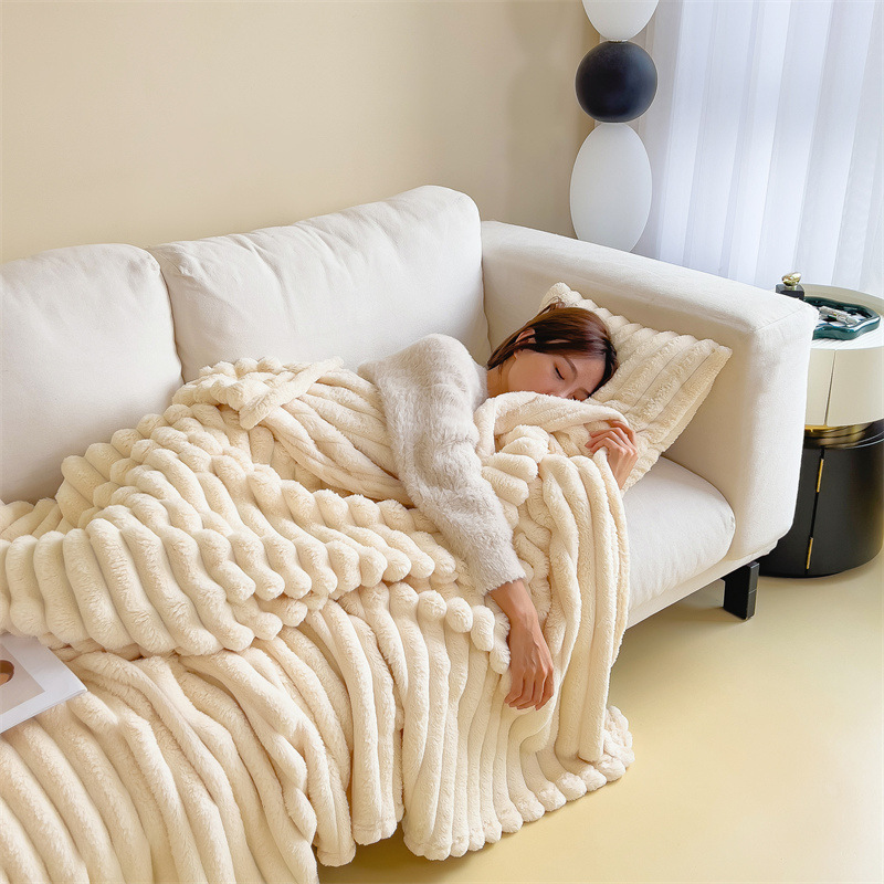 The Cozy Wrap — Ribbed Fleece Throw
