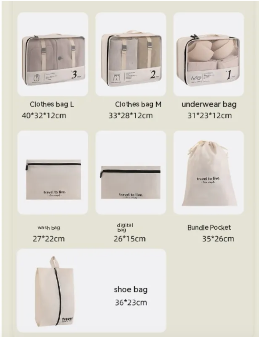 The Quartermaster — 7-Piece Luggage Organizer Set