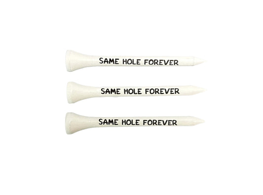 "Same Hole Forever" Bachelor Party Golf Tees — 35 Pack