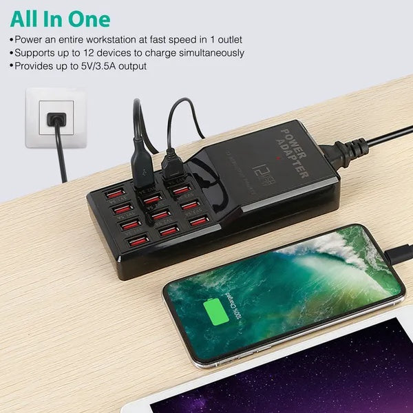 The Power Broker — 12-Port Charging Hub