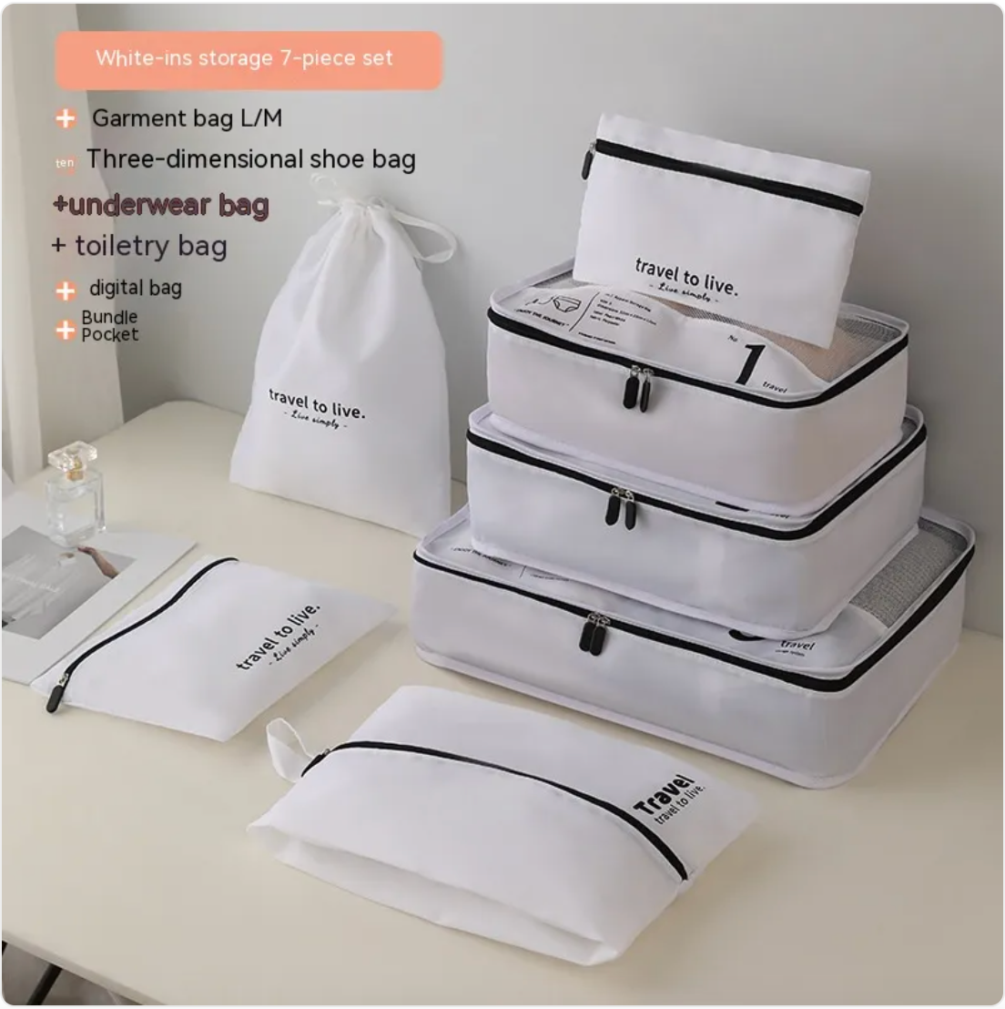 The Quartermaster — 7-Piece Luggage Organizer Set
