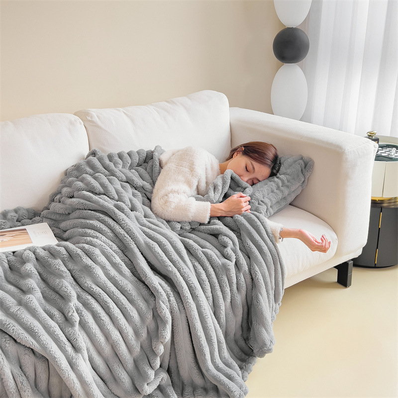 The Cozy Wrap — Ribbed Fleece Throw