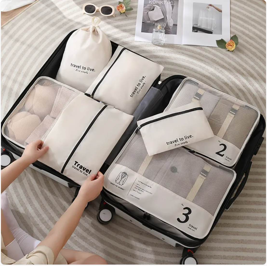 The Quartermaster — 7-Piece Luggage Organizer Set
