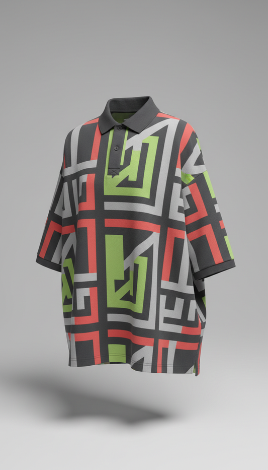 Oversized Poly-Blend Polo