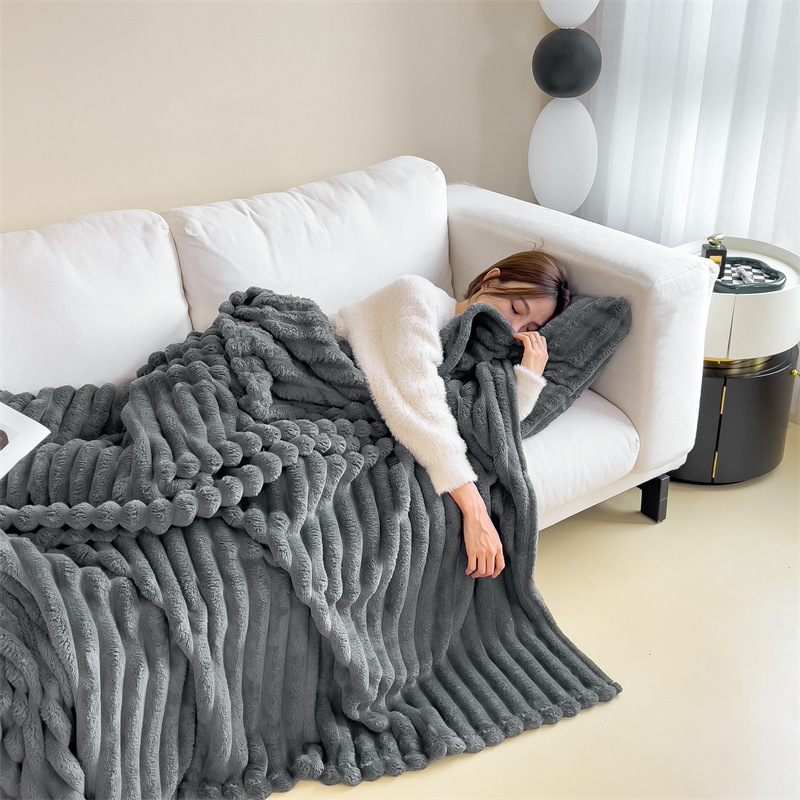The Cozy Wrap — Ribbed Fleece Throw
