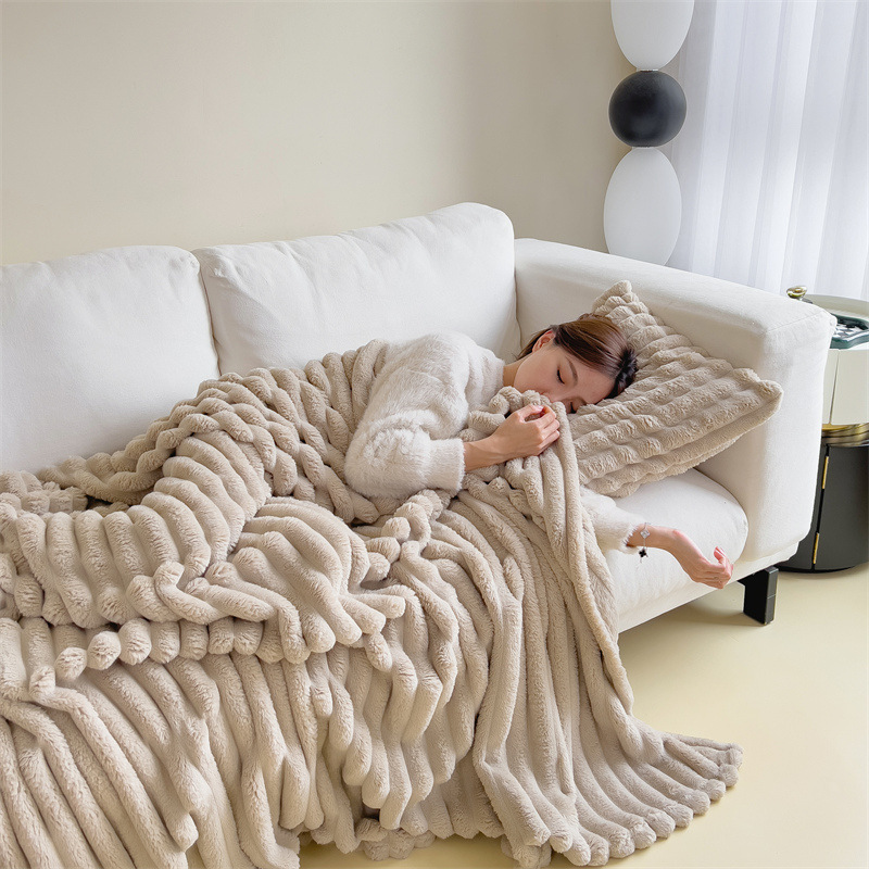 The Cozy Wrap — Ribbed Fleece Throw